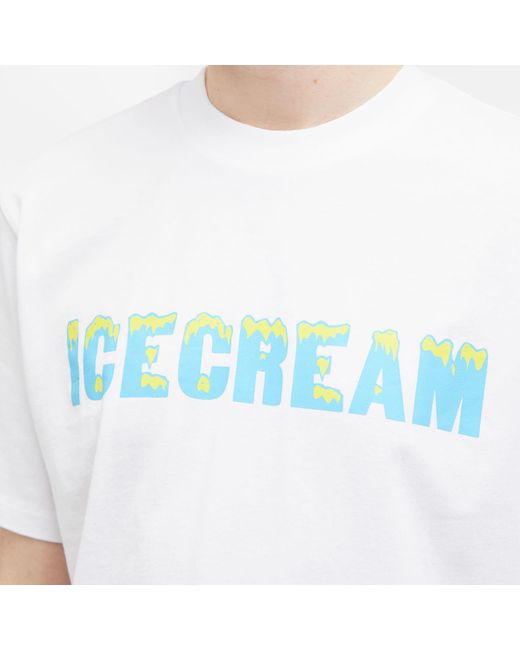 ICECREAM White Drippy T-Shirt for men