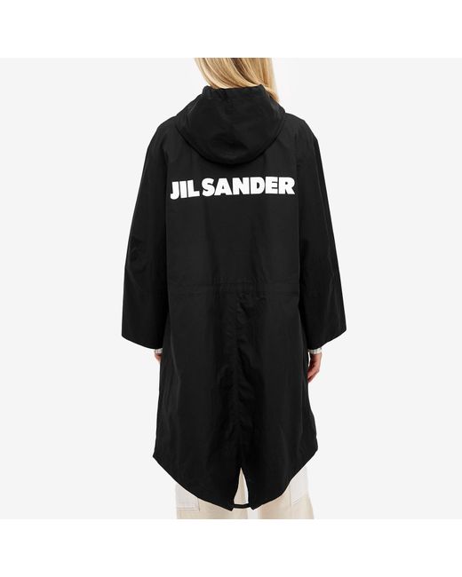 Jil Sander Black Wardrobe Dry Touch Back Logo Parka Jacket