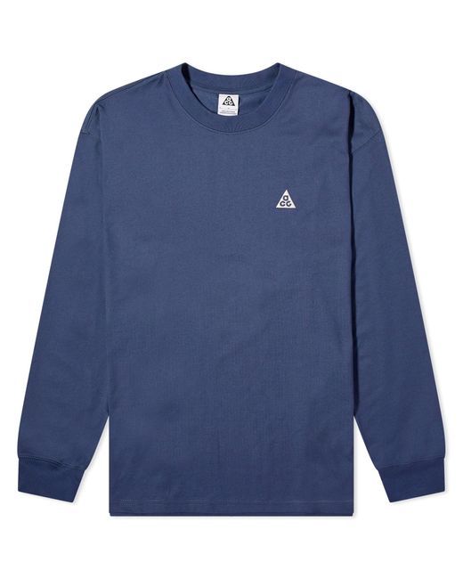Nike Blue Acg Long Sleeve Logo T-Shirt for men
