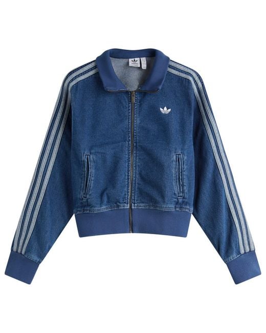 adidas Adicolor Denim Track Top in Blue | Lyst Canada