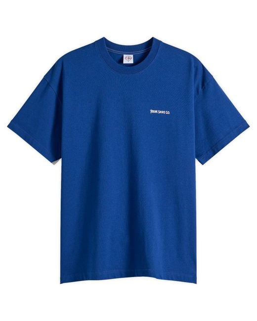 POLAR SKATE Blue Doodle Contrast T-Shirt for men