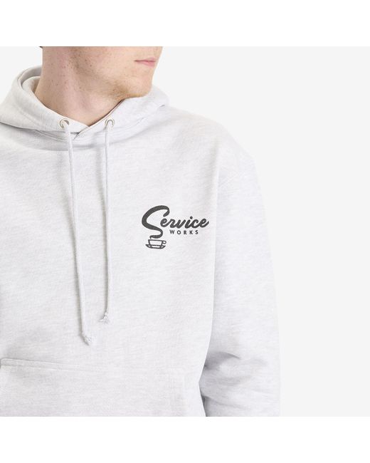 Service Works White Espresso Hoodie for men