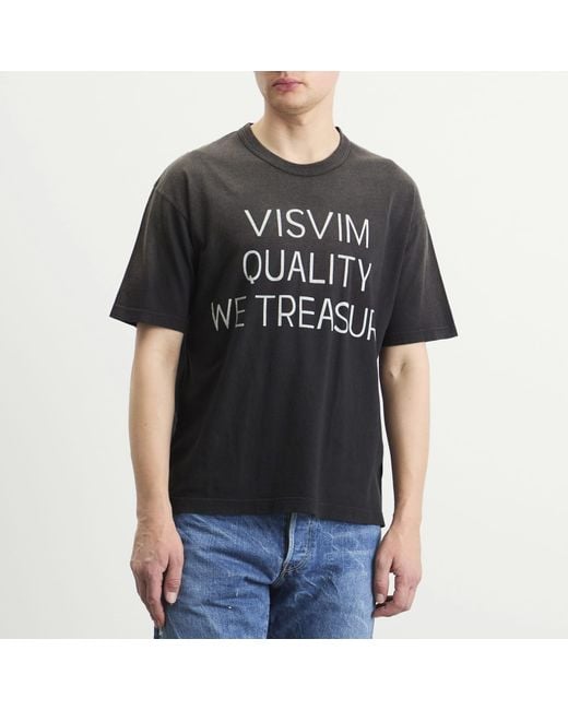 Visvim Black Jumbo T-Shirt Dmgd for men