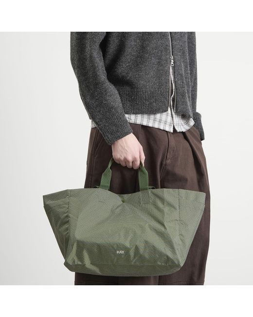 Hay Green Grid Weekend Bag