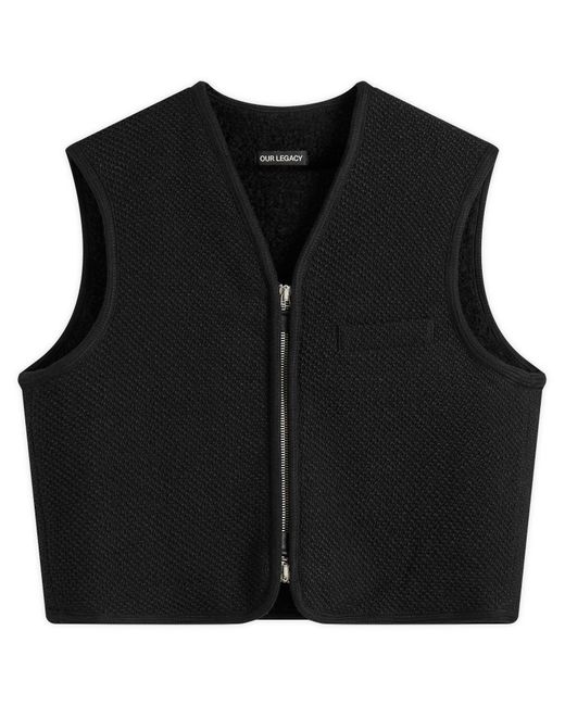 Our Legacy Black Boucle Wool Top Vest for men