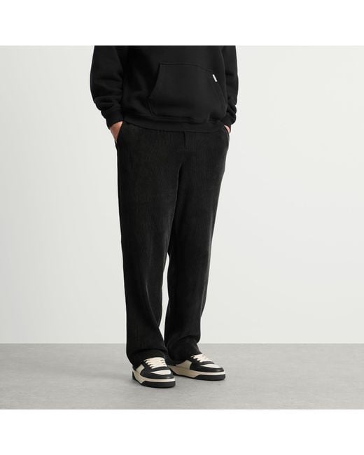 Represent Black Ribbed Hybrid Pant for men