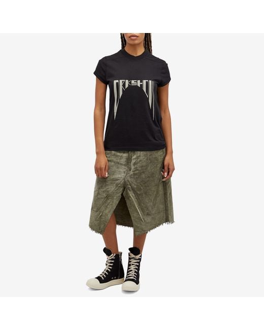 Rick Owens Green Denim Midi Skirt