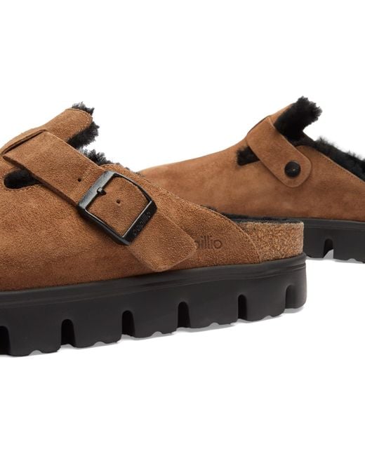 Birkenstock Brown Boston Chunky Shearling Clog