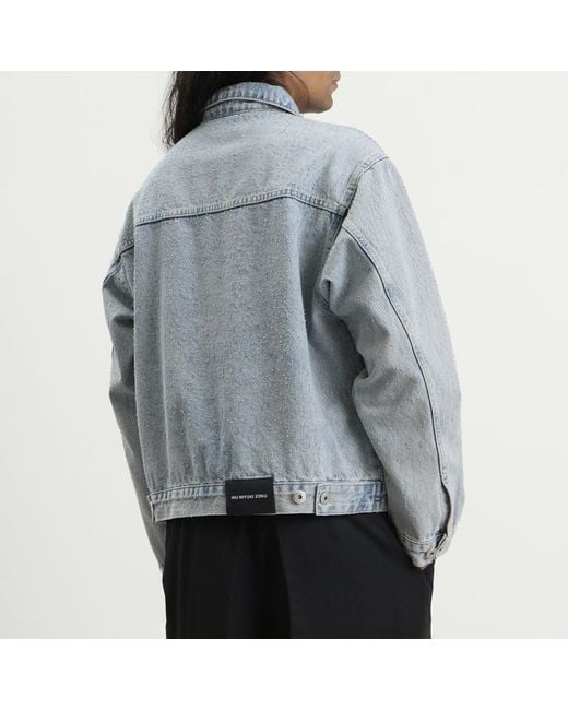 MKI Miyuki-Zoku Blue Twisted Weave Trucker Jacket for men