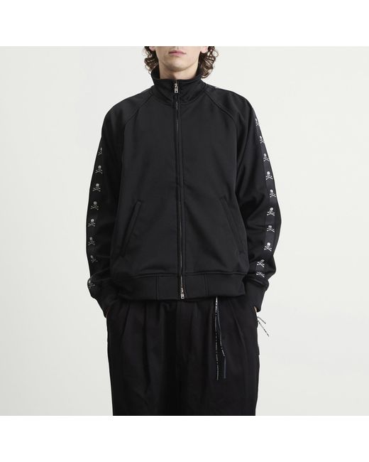 MASTERMIND WORLD Black Side Taped Track Jacket for men