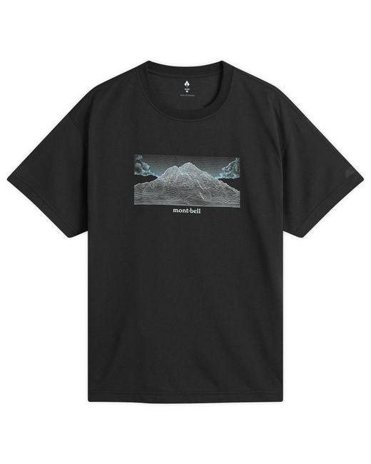 Montbell Black Wickron Geography T-Shirt for men