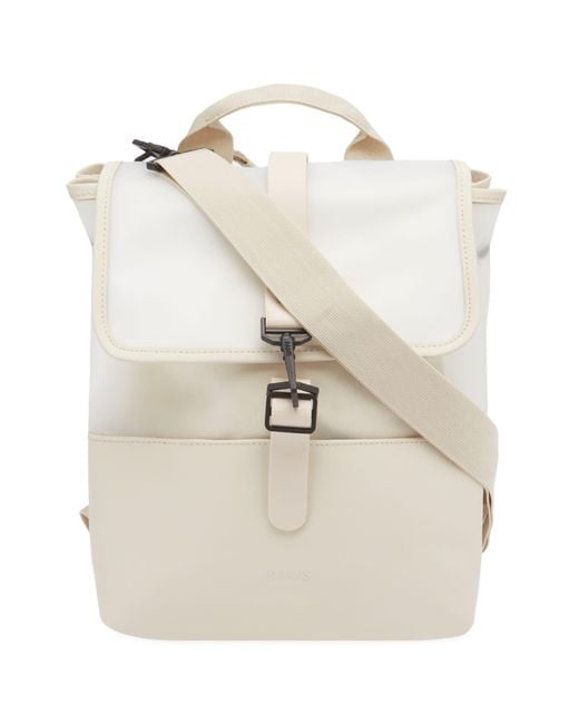 Rains White Split Bucket Backpack