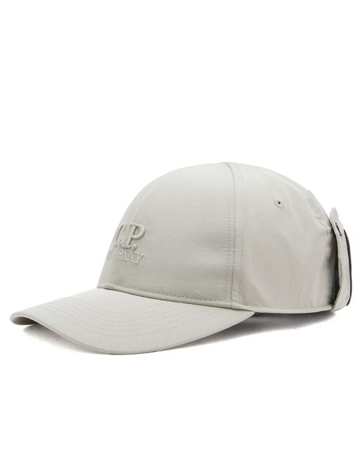 C P Company White Chrome-R Goggle Cap for men