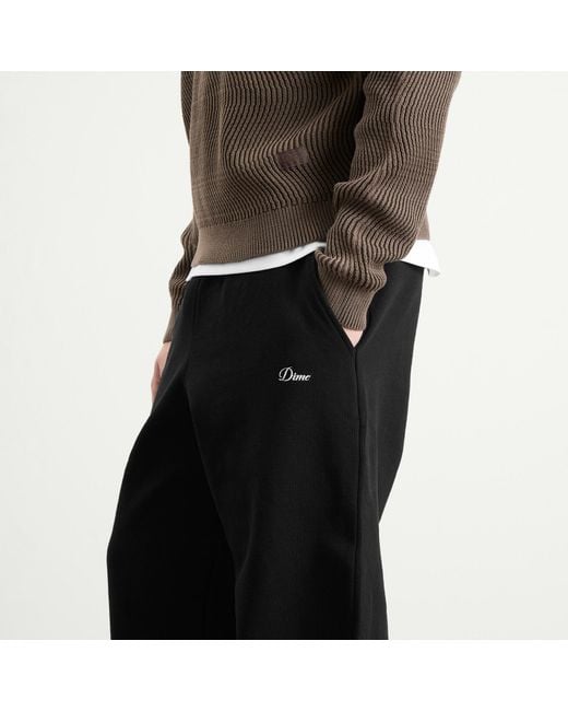 Dime Black Cursive Small Logo Sweatpants for men
