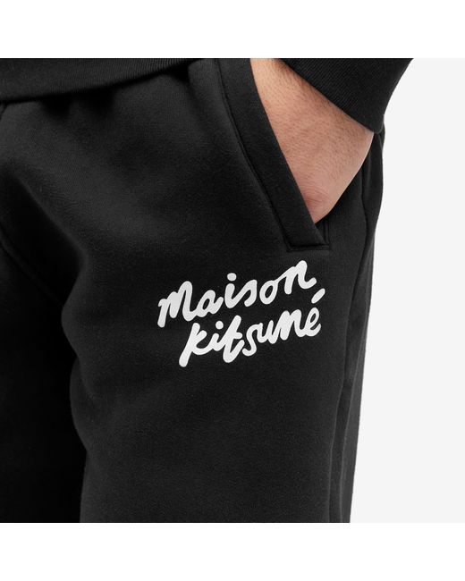 Maison Kitsuné Black Handwriting Comfort Sweat Pants for men