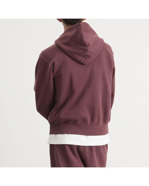 Les Tien Purple Heavyweight Zip Hoodie for men