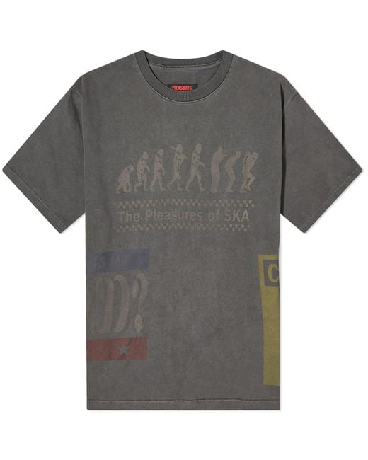 Pleasures Gray Evolution Heavyweight T-Shirt for men