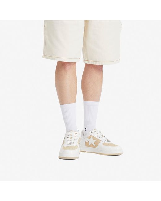 A Bathing Ape White Negative Bape Sta Sneaker for men