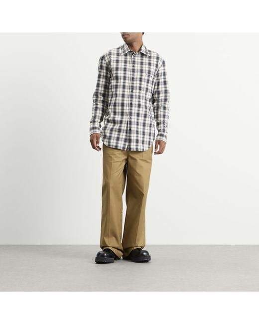 Balenciaga Natural Wide Leg Cotton Chino Pants for men