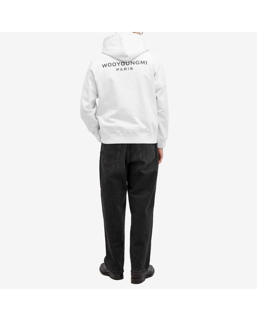 Wooyoungmi White Back Logo Hoodie for men