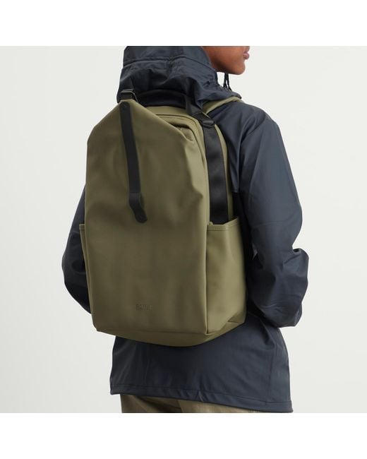 Rains Green Clip Front Backpack