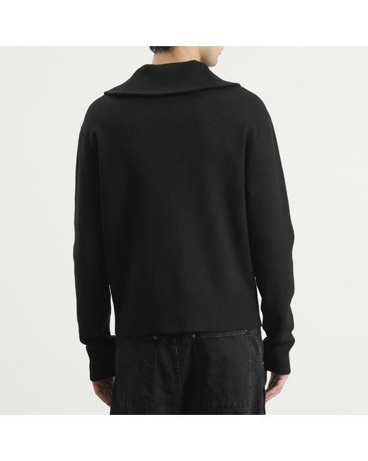 Entire studios Black Knit Zip Up Jacket for men