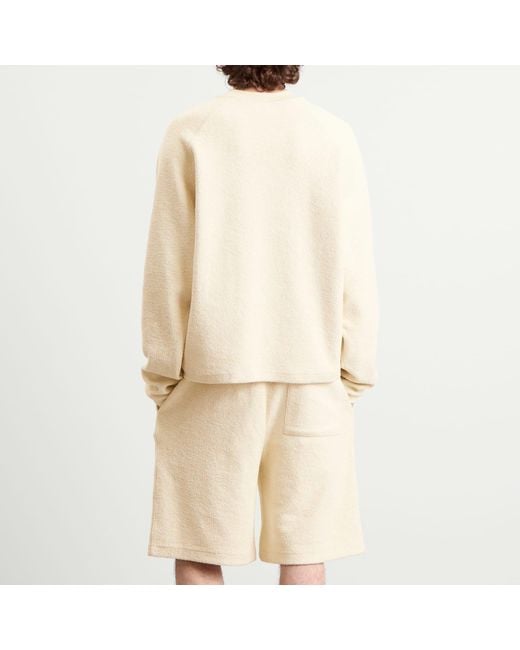 AMI Natural Reversed Non Brushed Fleece Crewneck Sweatshirt for men