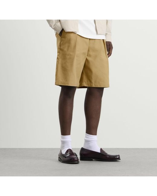 BOUND Natural Wide Pleated Shorts for men