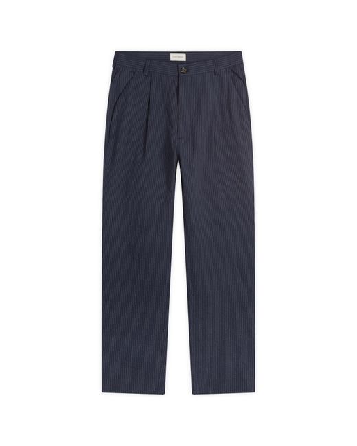 Oliver Spencer Blue Orton Pleated Trousers for men