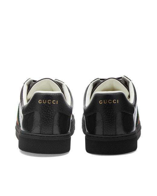 Gucci Black Ace Crystal Monogram Sneakers for men