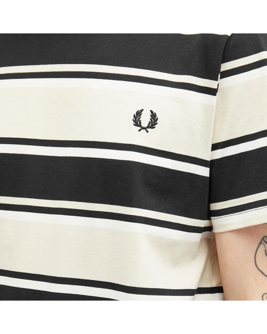 Fred Perry Black Bold Stripe T-Shirt for men