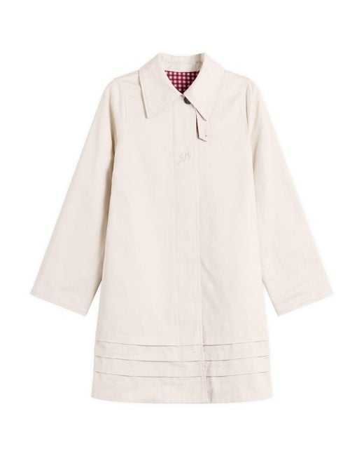 Damson Madder White Mercedes Bow Reversible Trench Coat
