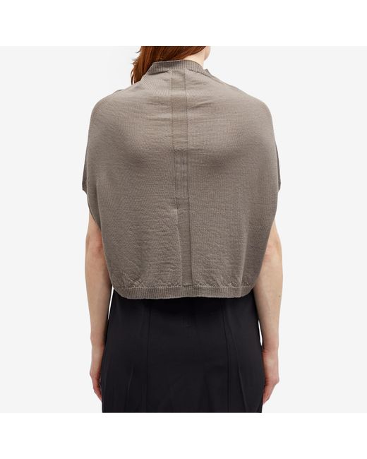 Rick Owens Gray Cropped Crater Knit Top