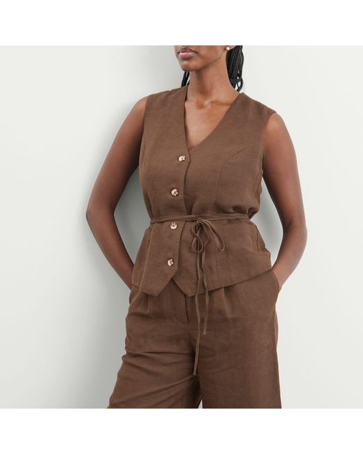 Faithfull The Brand Brown Eva Tie Vest