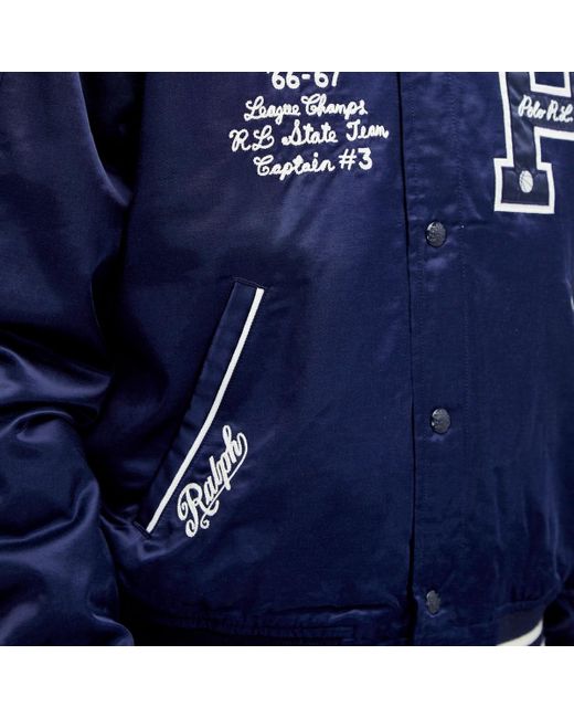 Polo Ralph Lauren Blue Lined Varsity Jacket for men