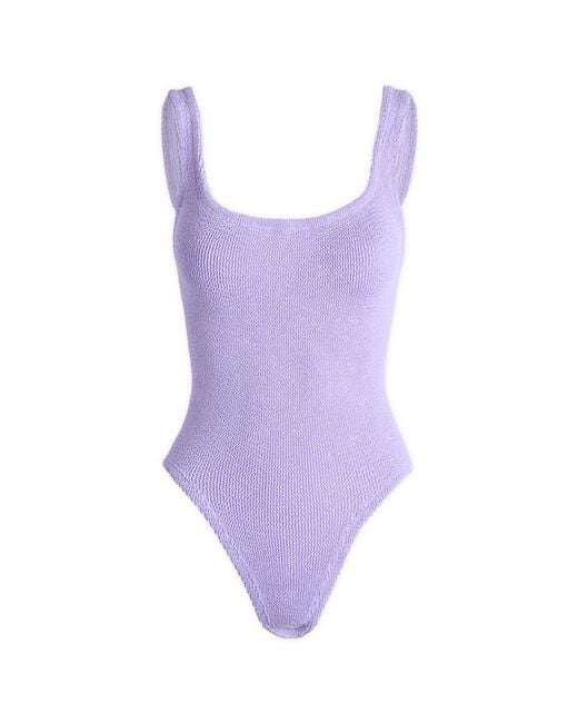 Hunza G Purple Square Neck Swimsuit