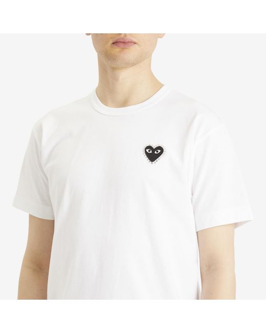 COMME DES GARÇONS PLAY White Studded Heart T-Shirt for men