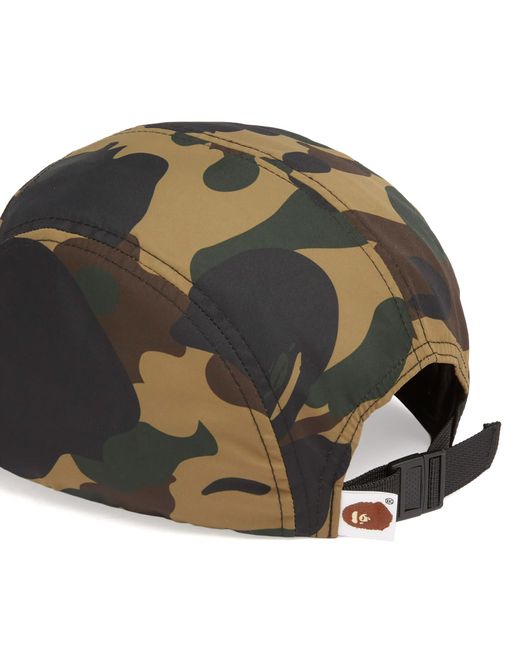 A Bathing Ape Green Crinkle Effect 1St Camo Jet Cap for men