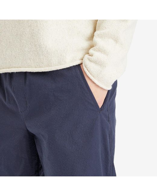 Folk Blue Seersucker Drawcord Assembly Pants for men
