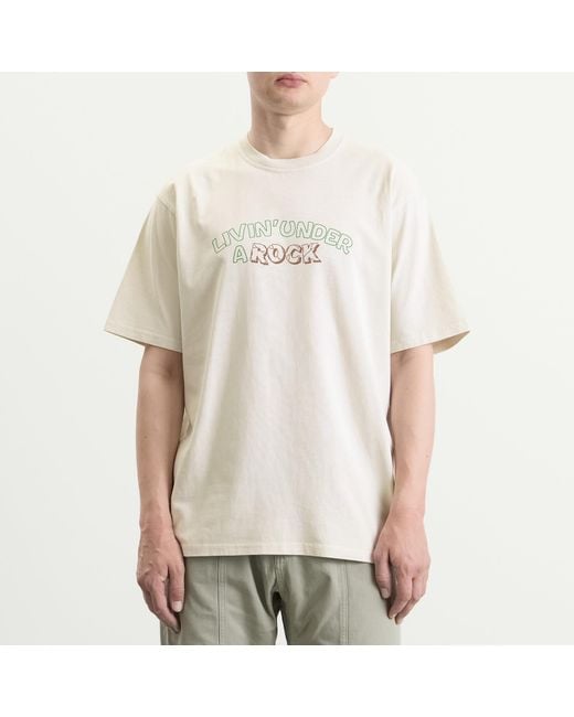 Gramicci White Livin' Pigment Dyed T-Shirt for men