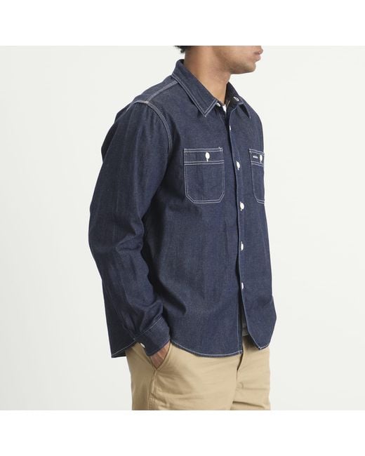 Visvim Blue Mud Wash Denim Shirt for men