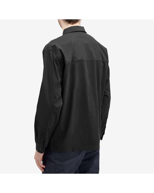 Rains Black Tomar Zip Overshirt for men