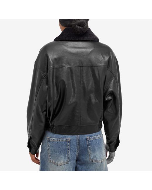 Low Classic Black Faux Leather Short Jacket
