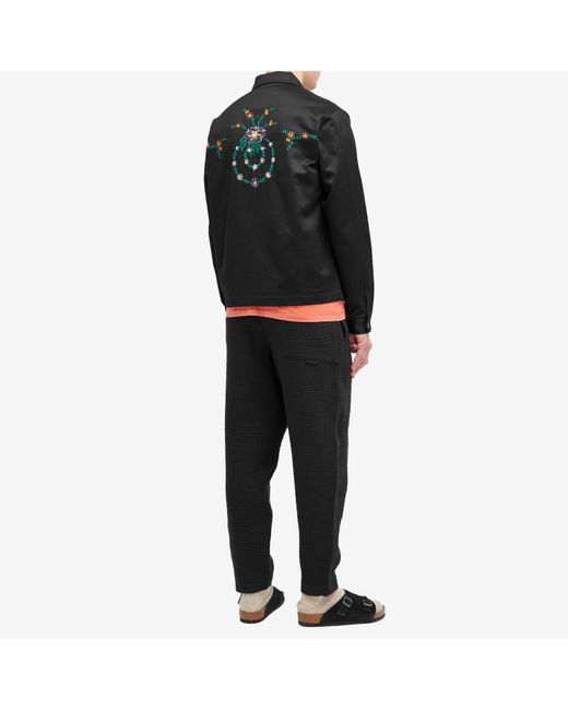 YMC Black Embroidered Bowie Jacket for men
