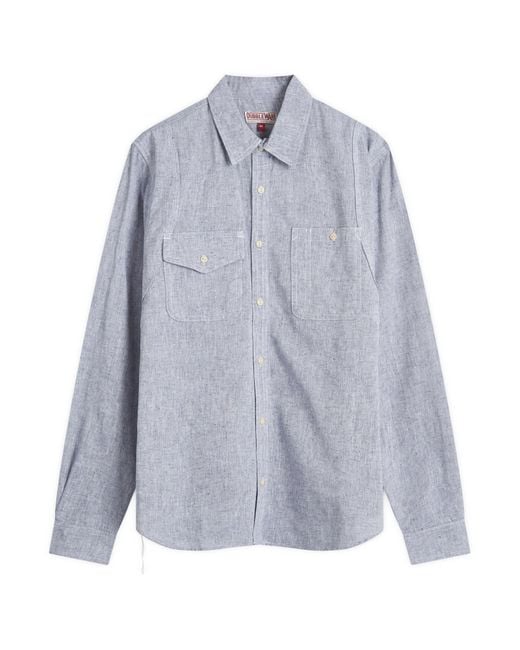 Dubbleware Blue Brockton Reinforced Chambray Work Shirt for men