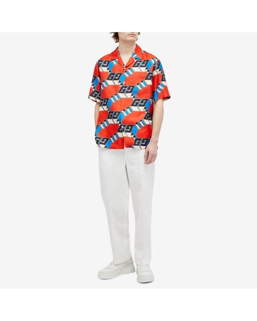 Gucci Red Gg Game Big Vacation Shirt for men