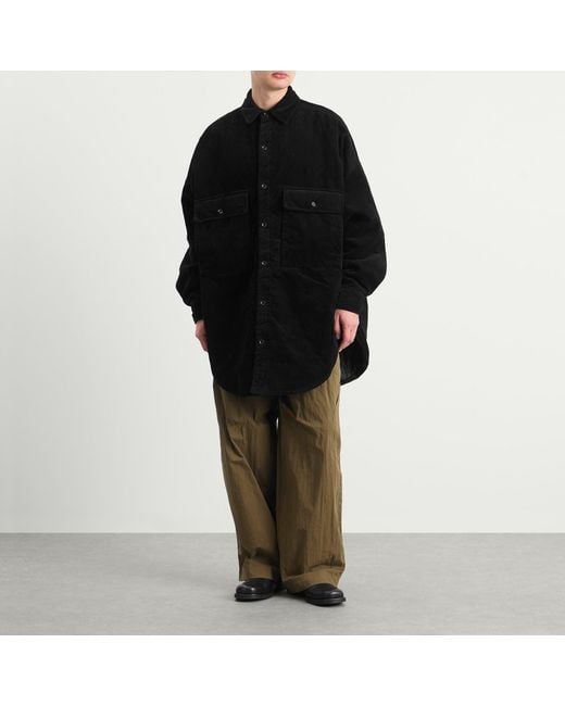 Merely Made Black Corduroy Overshirt for men