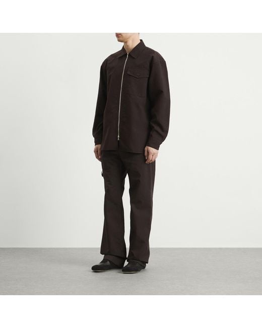 Dries Van Noten Black Overdyed Double Weave Cotton Shirt Jacket for men