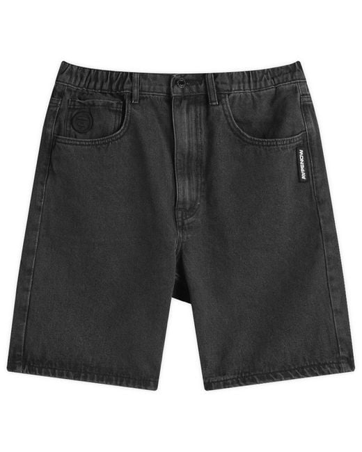 Aape By A Bathing Ape Black Aape Loose Fit Denim Shorts for men