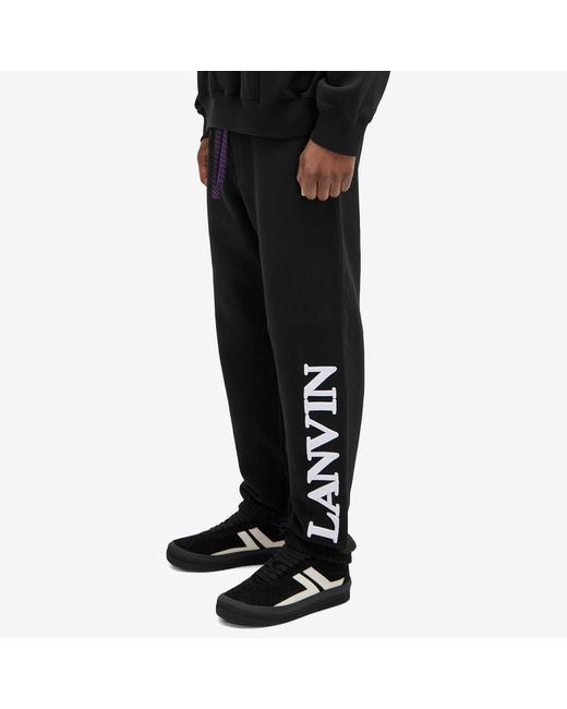 Lanvin Black X Future Embroidered Logo Sweat Pants for men